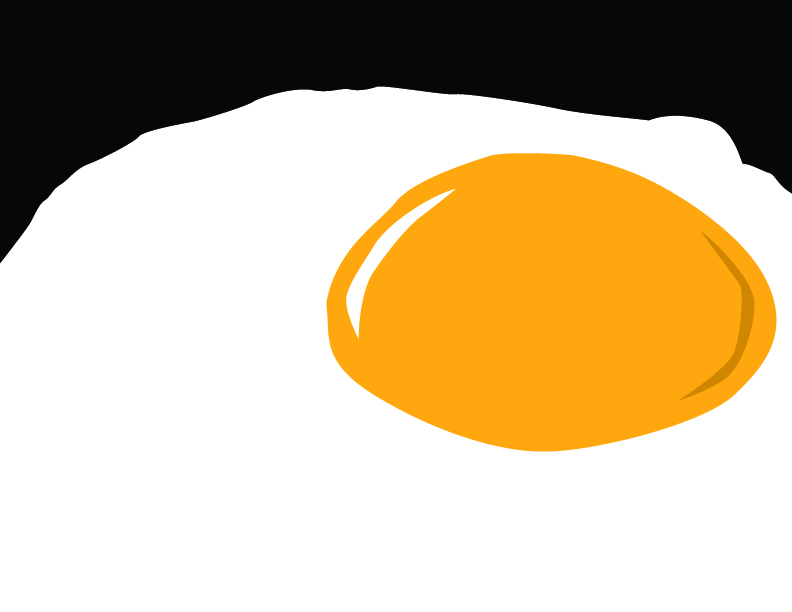 A pop art digital rendition of a fried egg.