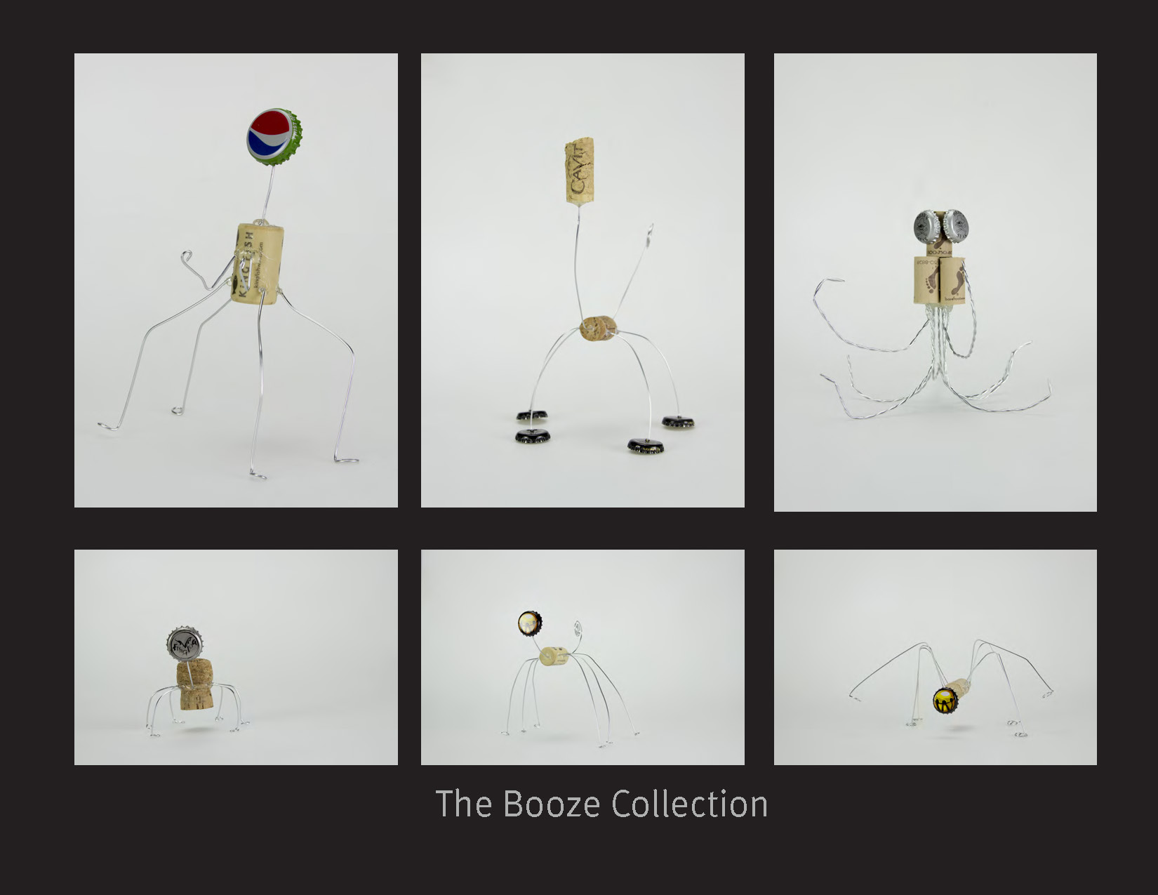 Six wire sculptures.