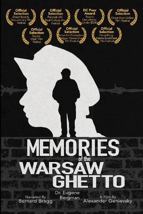 A poster for a movie named Memories of the Warsaw Ghetto.